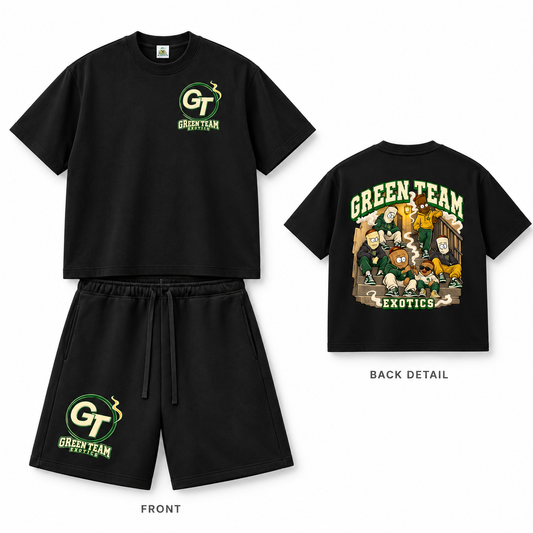 Green Team Exotics Tee + Shorts Set — Black